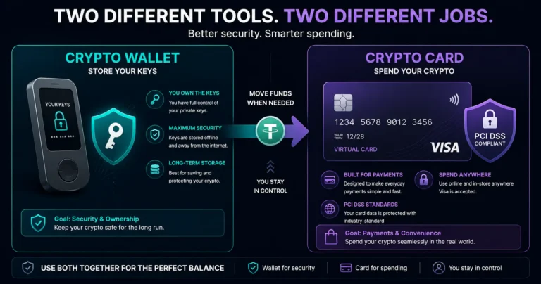 Crypto card vs crypto wallet security — two different tools for two different jobs