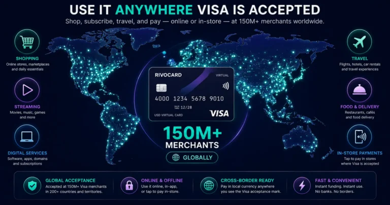 Where can you use a crypto prepaid card - 150 million Visa merchants globally
