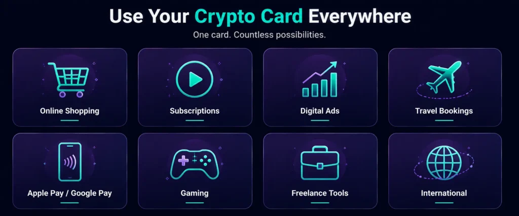 Crypto prepaid card merchant categories - online shopping subscriptions ads travel gaming