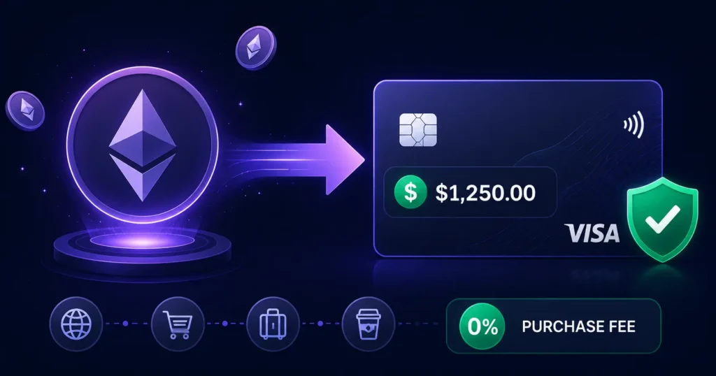 Ethereum prepaid card — deposit ETH and spend anywhere Visa is accepted