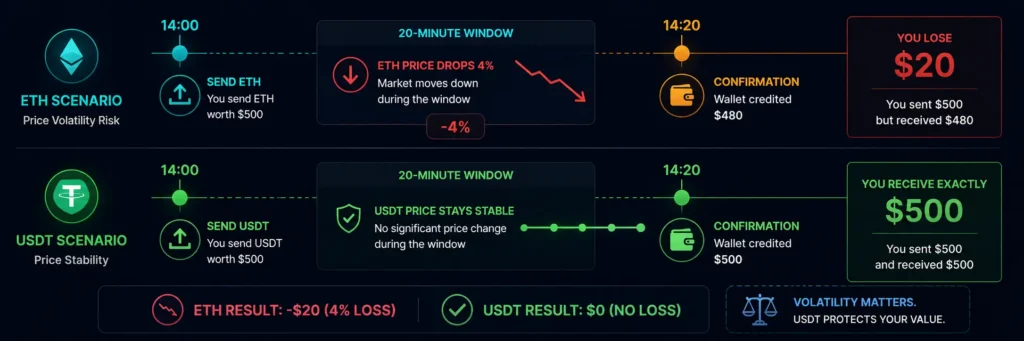 How ETH price volatility affects your Rivocard deposit — price at send vs price at confirmation