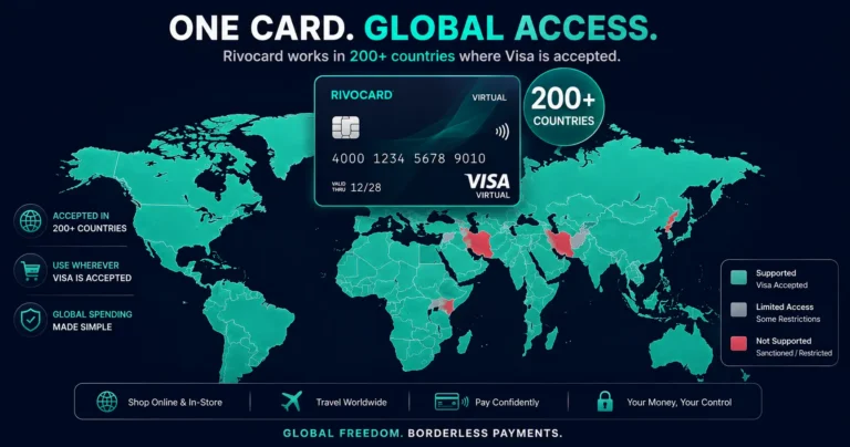 Crypto card supported countries - Rivocard works in 200+ countries where Visa is accepted