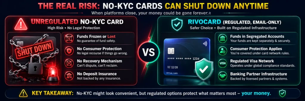 No-KYC crypto card fees vs verified card fees - 2-10x higher costs for privacy