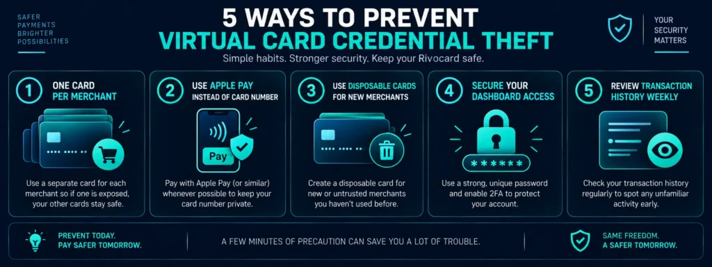 Five ways to prevent virtual crypto card credential theft on Rivocard
